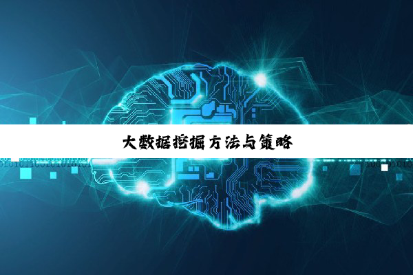 大数据挖掘方法与策略